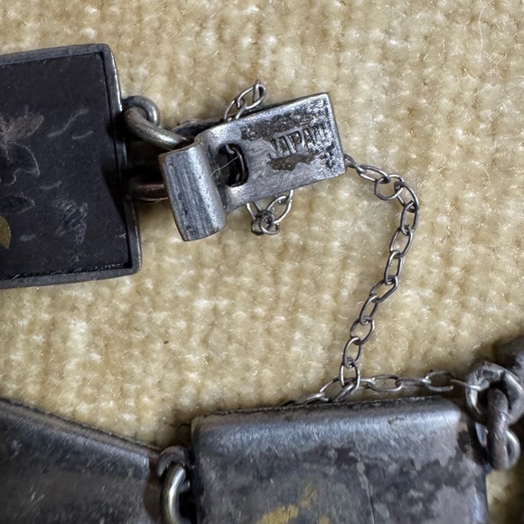 VINTAGE / ANTIQUE JAPANESE DAMASCENE BRACELET HANDMADE ARTISAN GOLD SILVER - Picture 2 of 5